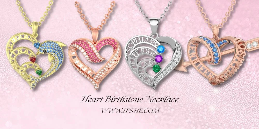 Buy Silver Plated Heart Birthstone Necklace from the Next UK online shop